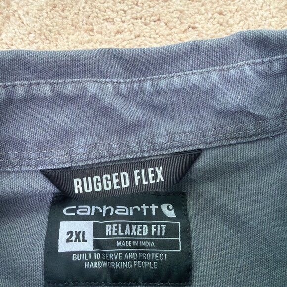 Carhartt Shirts Mens XXL Rugged Flex Relaxed Fit Midweight Canvas Work Lot of 2 - Picture 6 of 13
